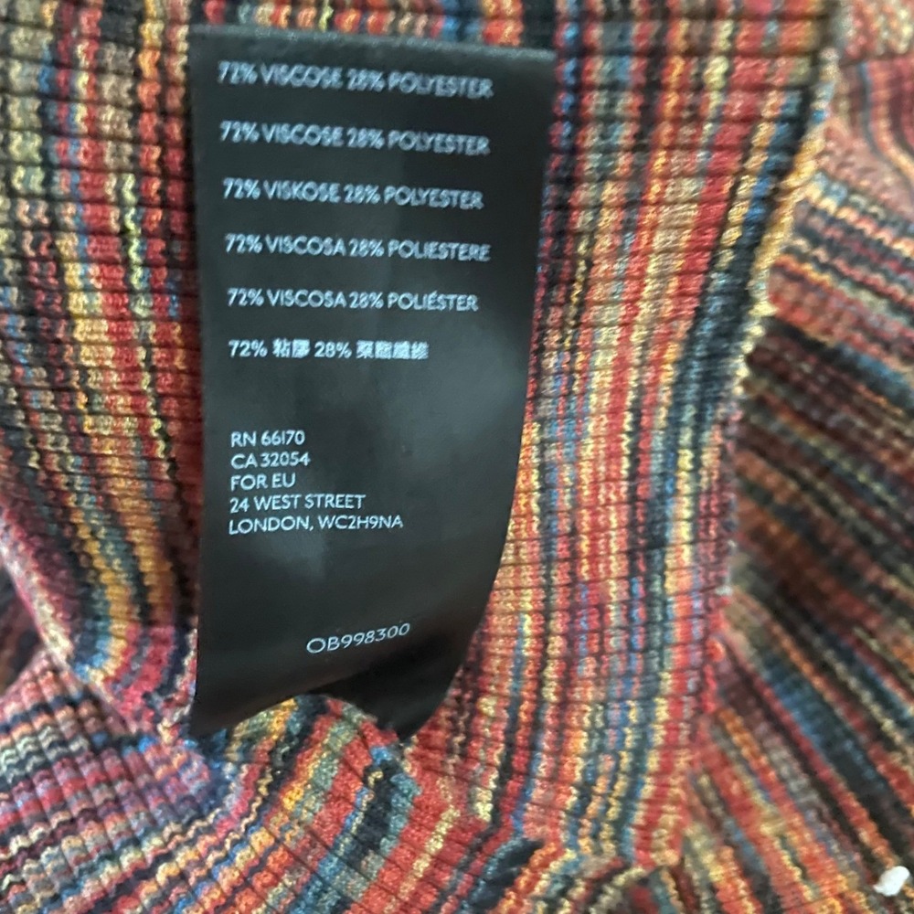 Anthropologie Mock Neck Ribbed Knit Sleeveless Top XS Multi Color Space Dyed - Picture 11 of 11